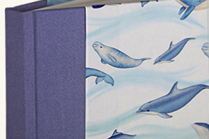 Notizbuch Motiv Wale illustriert blau