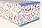 Preview: Photo box with hinged lid, Florentine paper, colorful flowers, blue edges, partially gilded