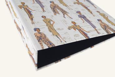 Preview: Stylish folder with fashion motif and gold appliqués