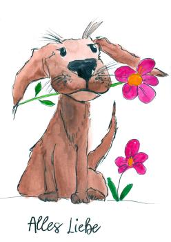 Greetingcard, watercolour illustration