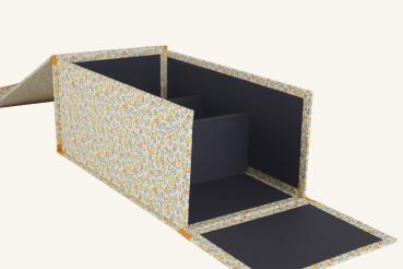 Preview: Fotobox grün "Lissi", 3 Fächer, solide Handarbeit