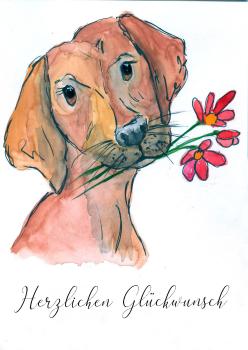 Greetingcard, watercolour illustration