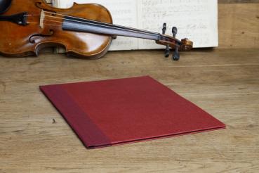 Preview: Music folder orchestra 14,96 x 10,63", burgundy, linen black 38 x 27 cm