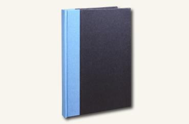Preview: Schreib - und Notizbuch schwarz, mit hellblauem Leinen