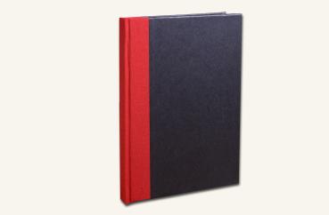 Preview: Notizbuch schwarz roter rückenpapeterie schreibweise