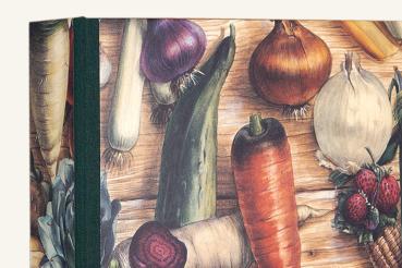 Vegetable motif folder drawn photorealistically