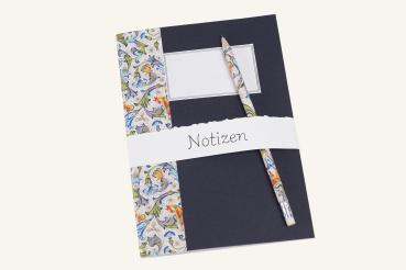 Notebook set with pencil, colored paper, 16 sheets of blank paper, with label