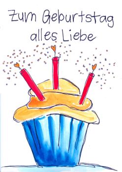 Greetingcard, watercolour illustration