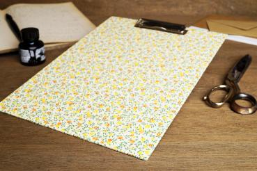 Preview: Clipboard with a cheerful pattern, orange yellow, handmade in Germany