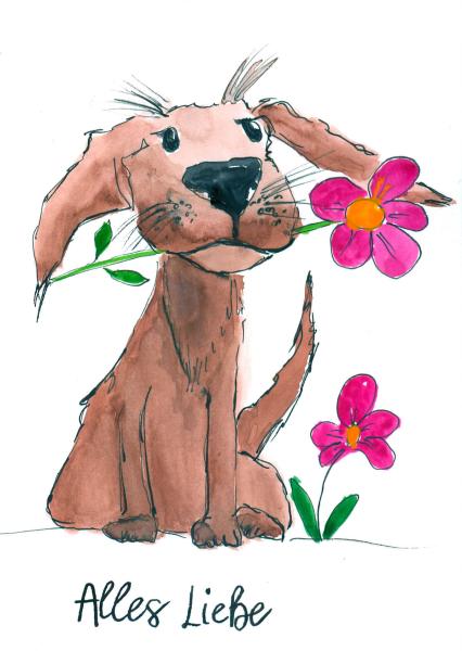 Greetingcard, watercolour illustration