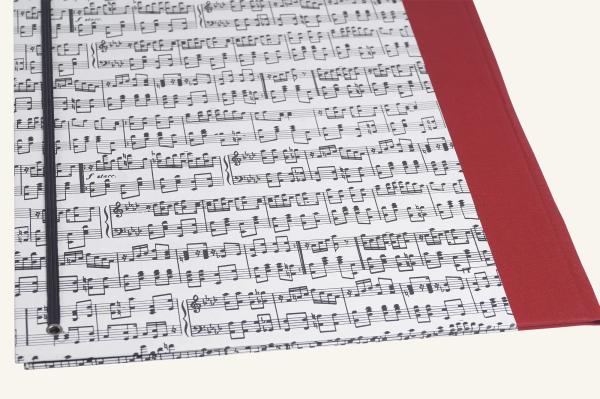 Notenmappe A4 mit Noten, roter Leinen