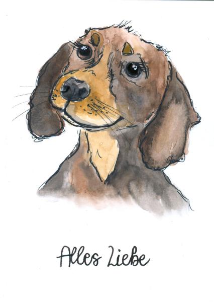 Greetingcard, watercolour illustration