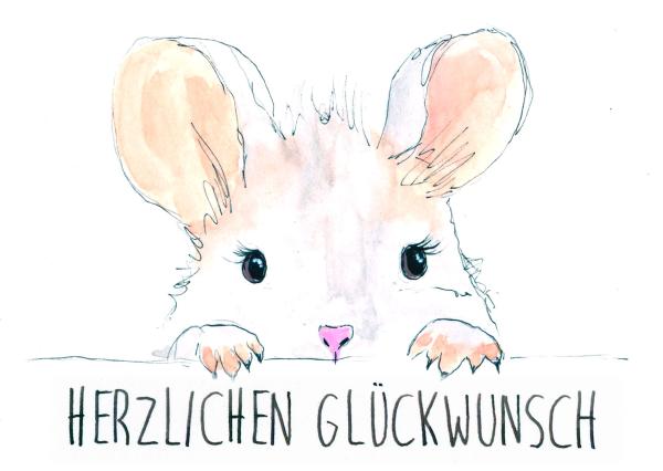 Greetingcard, watercolour illustration