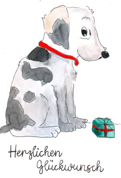 Greetingcard, watercolour illustration