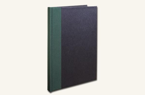 Writing and notebook black, with green linen