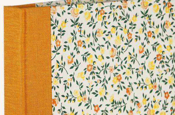 hardcover Notizbuch orange blüten handarbeit aus deutschland Papeterie Schreibweise