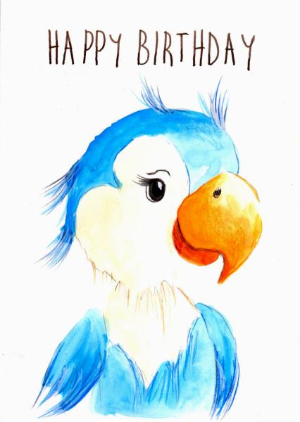 Greetingcard, watercolour illustration