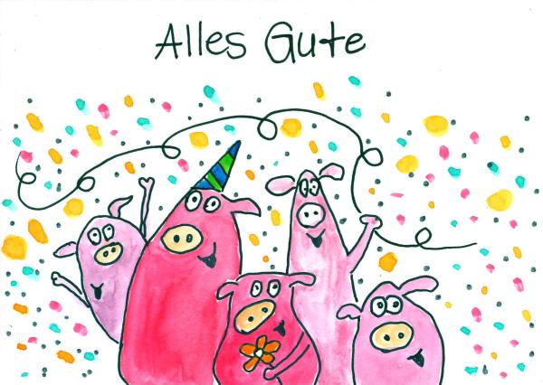 Greetingcard, watercolour illustration
