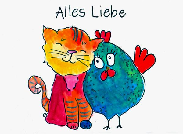 Greetingcard, watercolour illustration