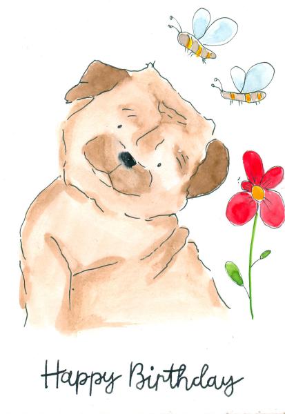 Greetingcard, watercolour illustration
